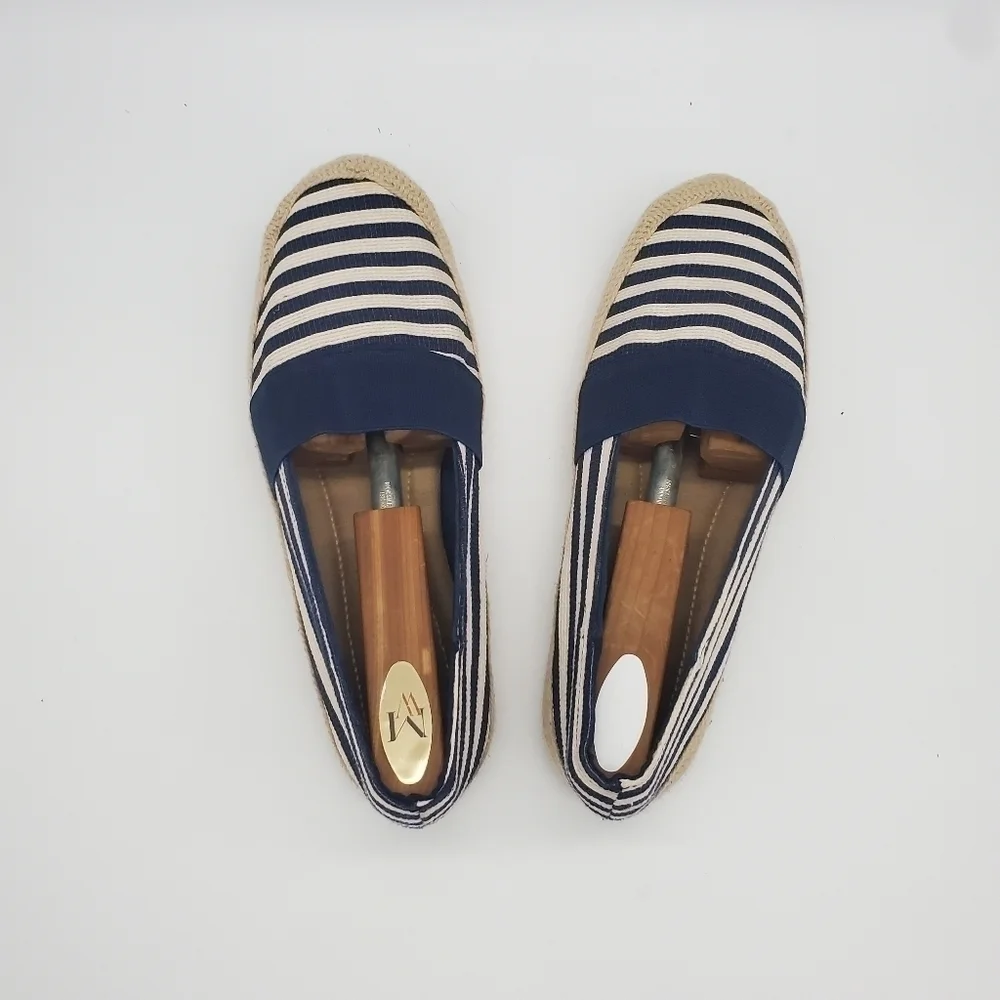 Mia Fabbiolla Striped  Espadrilles Slip-on Shoes Navy Women's 9.5 Shoes